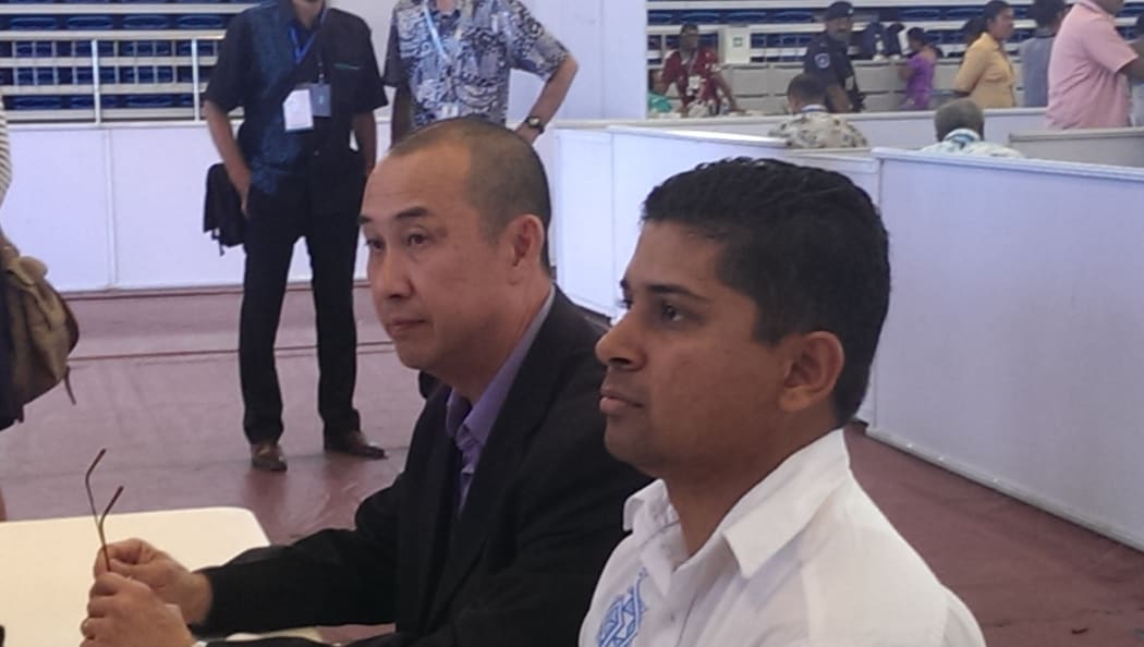 Fiji Electoral Commissioner Chen Bunn Young Sent and Supervisor of Elections Mohammed Saneem