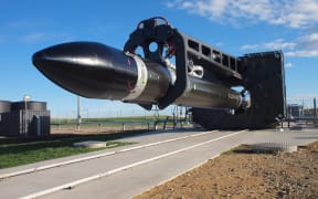 Rocket Lab’s Electron rocket being prepared for launch.