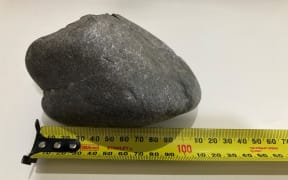 A rock was thrown through the windscreen of a bus while it was transporting passengers in Napier.