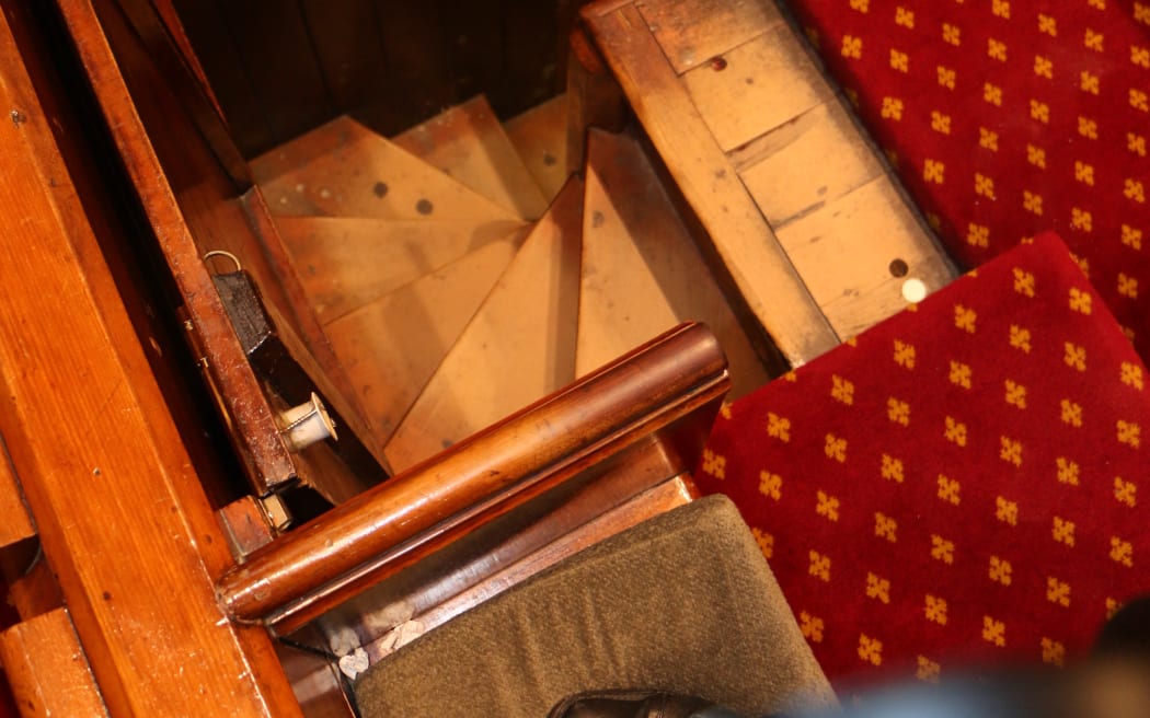The trap door leading to cells below court room one.