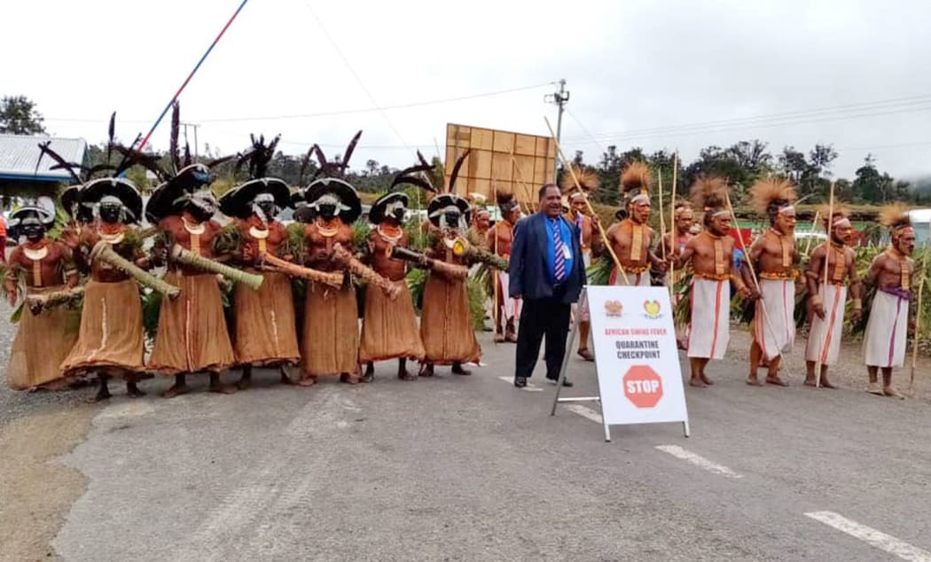 A cultural performance marks the establishment of a checkpoint in PNG.