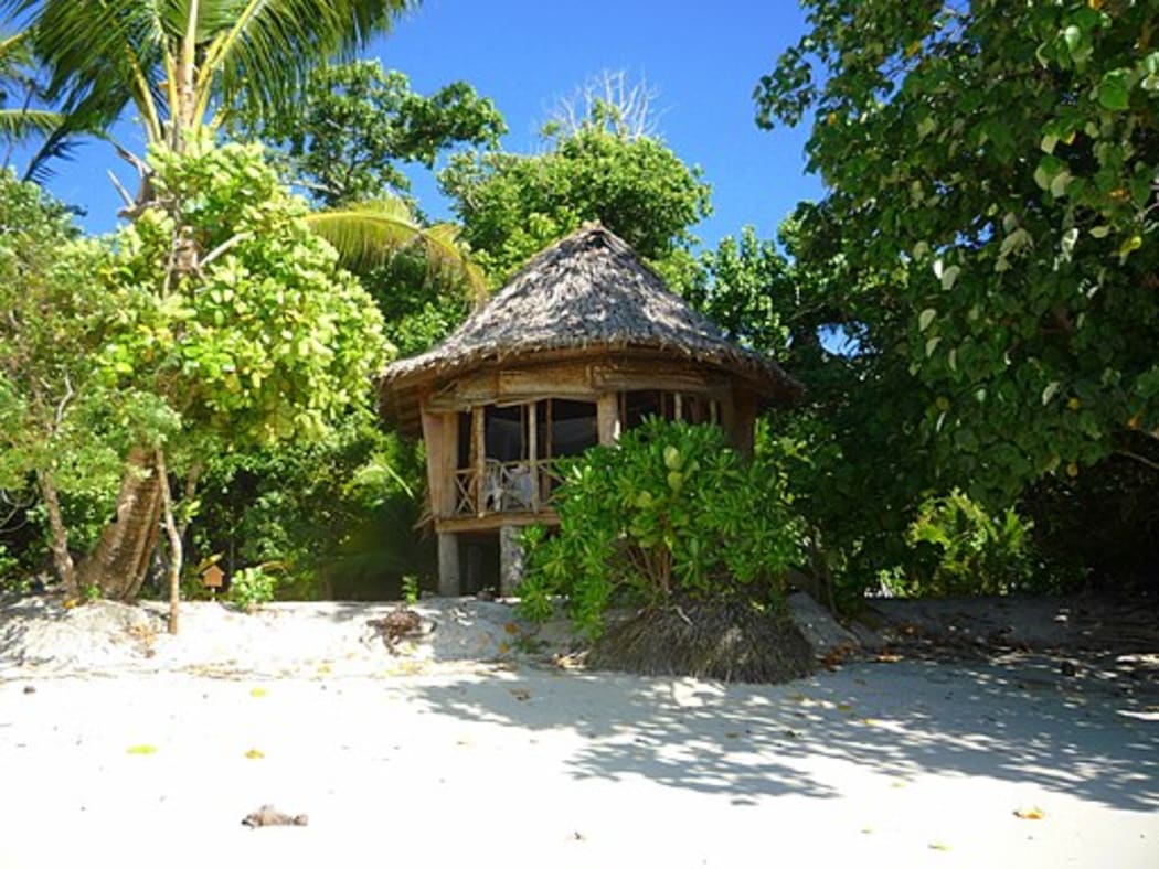 A beach fale in Samoa.