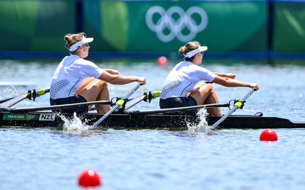 Brooke Donoghue & Hannah Osborne New Zealand womens Double sculls (2X)

Competing in the qualification rowing races at the Sea Forest Waterway, Koto, Japan, during the Tokyo 2020 Olympic Games. Sunday 25 July 2021. Copyright photo Â© Steve McArthur / www.photosport.nz
