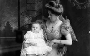The Plunket Society was named after Victoria Alexandrina, Lady Plunket, wife of the governor of New Zealand. This 1905 portrait of her holding a child encapsulates the ideals of the society, which was formed in 1907.