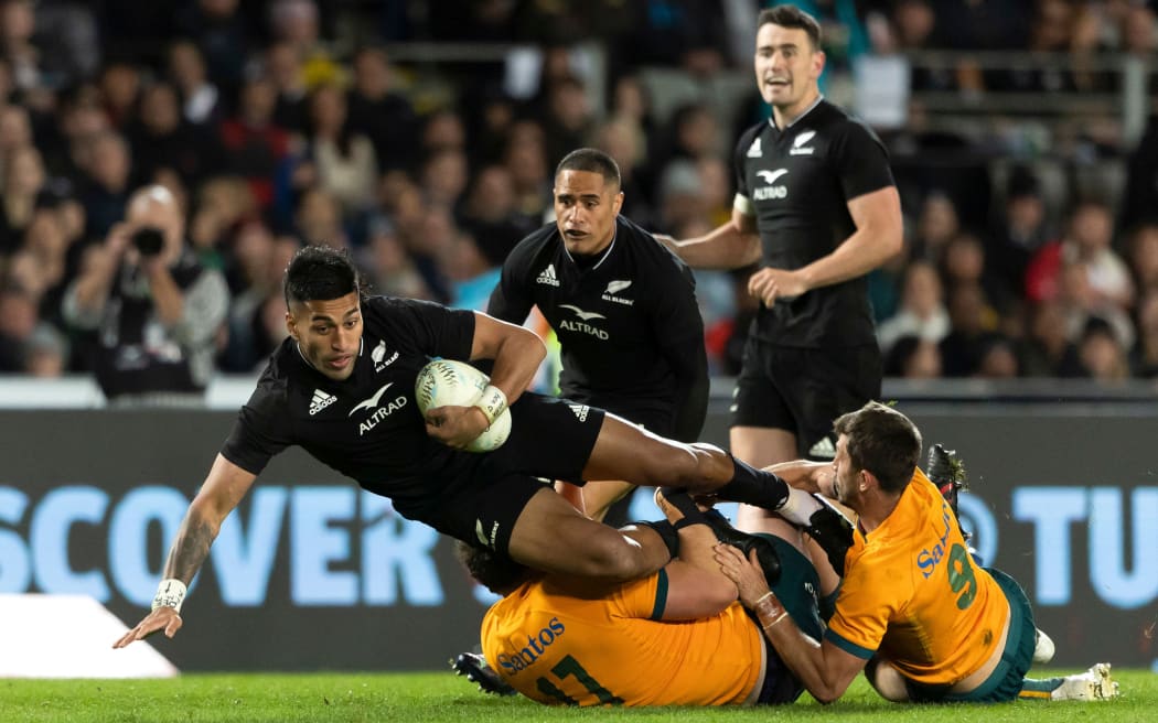 All Blacks centre Rieko Ioane during the Bledisloe Cup game 2022.