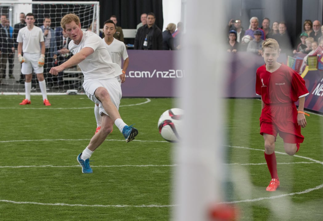 Prince Harry scored the winning goal of the match - to the crowd's delight.