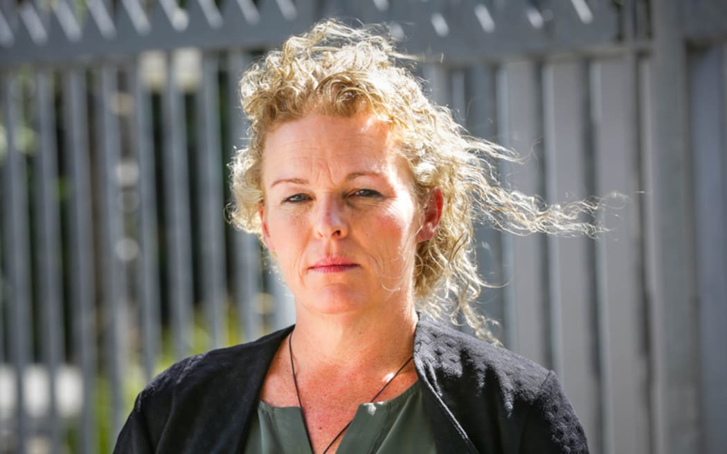 Filipa Payne outside the Australian High Commission in Wellington