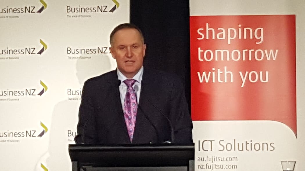 John Key at the pre-Budget speech in Wellington.