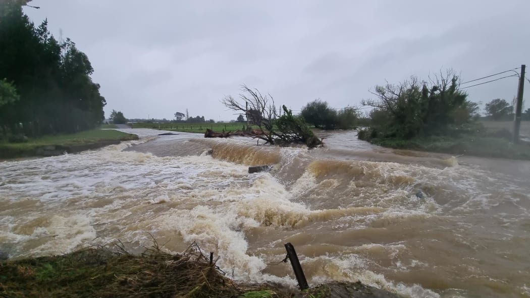 A ford was washed out in heavy rain near the Central Hawke's Bay District village of Ongaonga.
