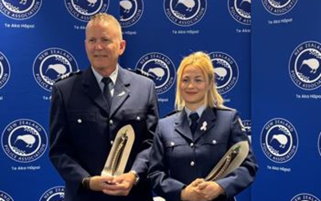 Sergeant Richard Bracey and Constable Friederike Faber were honoured at the annual Police Association conference in Wellington.