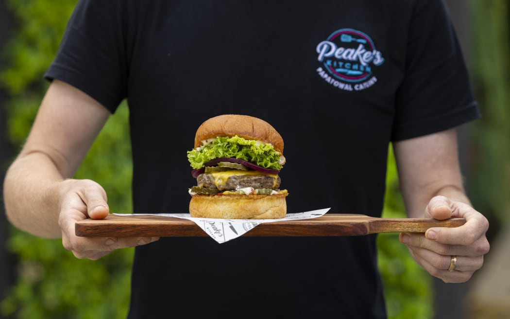 Tom and Nicole Peake have created New Zealand's best burger, the Peake Beef Burger, at Peake's Kitchen, located in Papatowai, Catlins, Southland, New Zealand. Credit: Derek Morrison