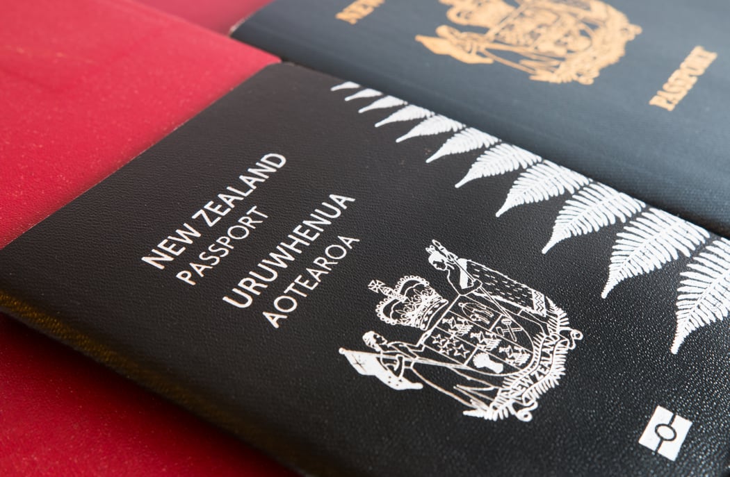 A New Zealand passport with silver fern on a red background (file photo)