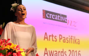 Madison Nonoa sings at the Creative NZ Arts Pasifika awards in Wellington