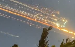 Posts are appearing on social media showing purported debris from the spacecraft falling over the Caribbean.