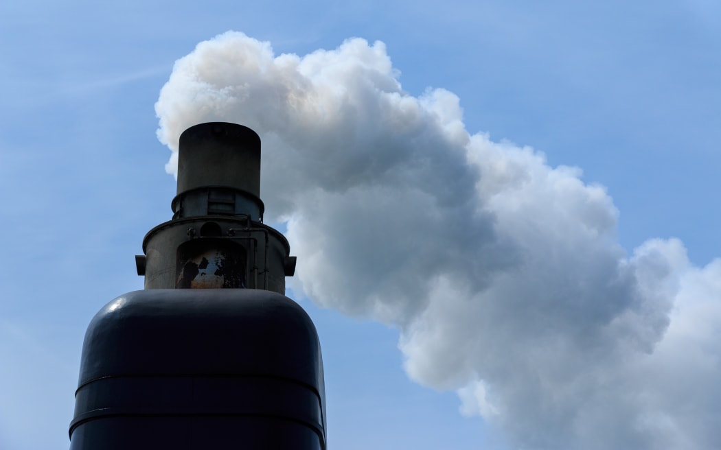 Dirty exhaust pipe or chimney of ship
