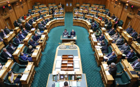 Deputy Prime Minister Winston Peters answers a question to the Prime Minister from National Party Deputy Leader Paula Bennett