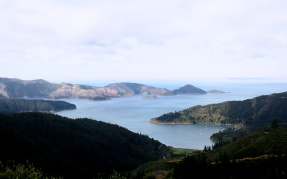 The Cook Strait from the Marlborough Sounds.