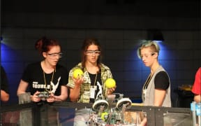 Double X Robotics Team from Wellington East Girls College, competing at the Vex Robotics Nationals in NZ