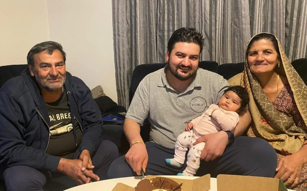 Mewa Singh, left, pictured with his son Himanshu Keswher, granddaughter Riana and Singh’s wife Darshni Devi.