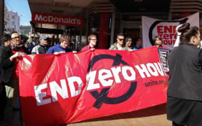 Protestors in Wellington