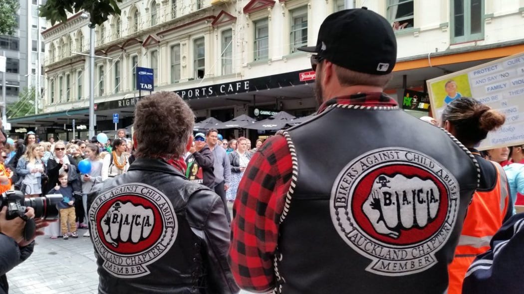 Bikers marching against child abuse