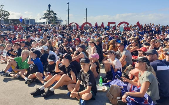 The nervous wait as the race unfolds.