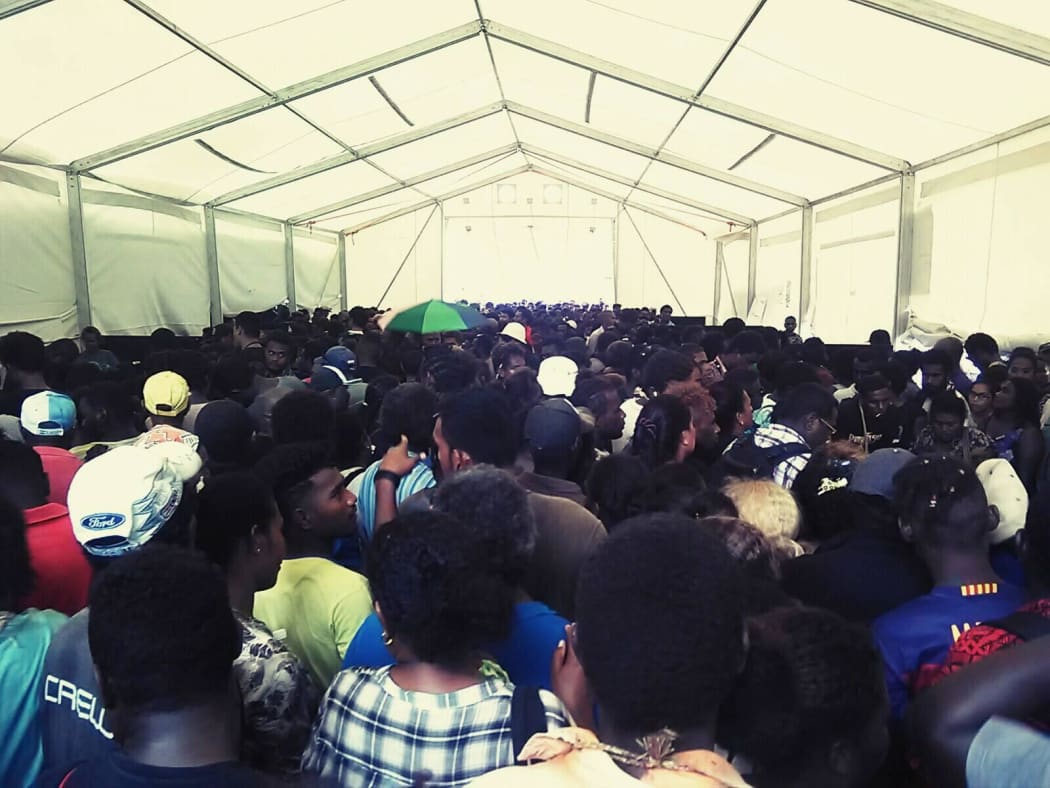 People crowded into voter registration booths in Honiara, Solomon Islands on Thursday 27 September 2018.