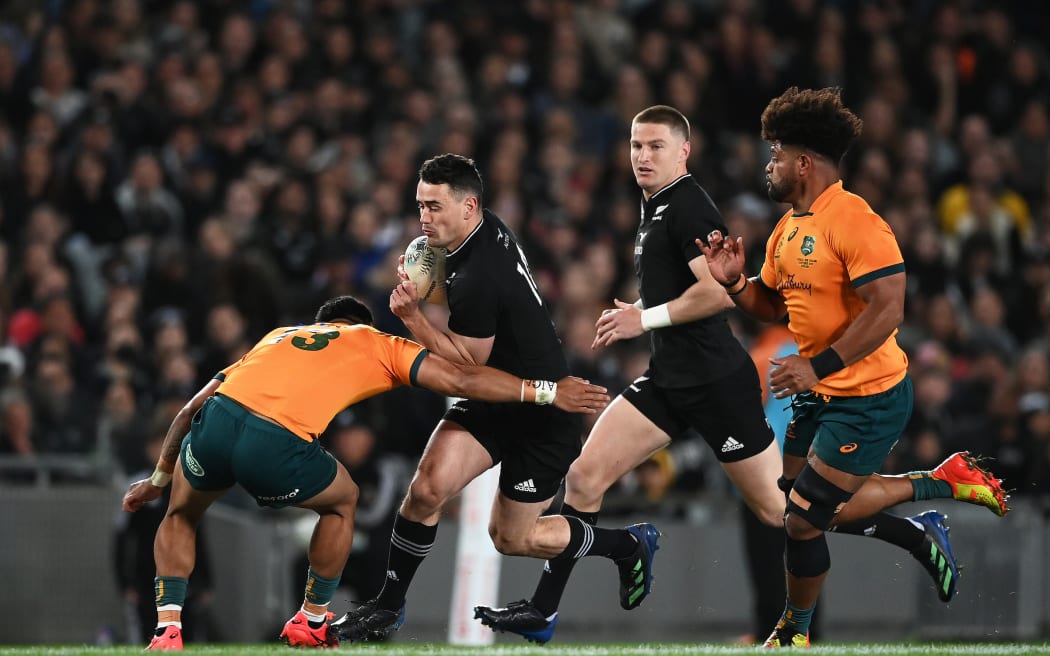 All Blacks player Will Jorden during the New Zealand All Blacks v Australia Wallabies Bledisloe Cup and 2022 Rugby Championship match at Eden Park.