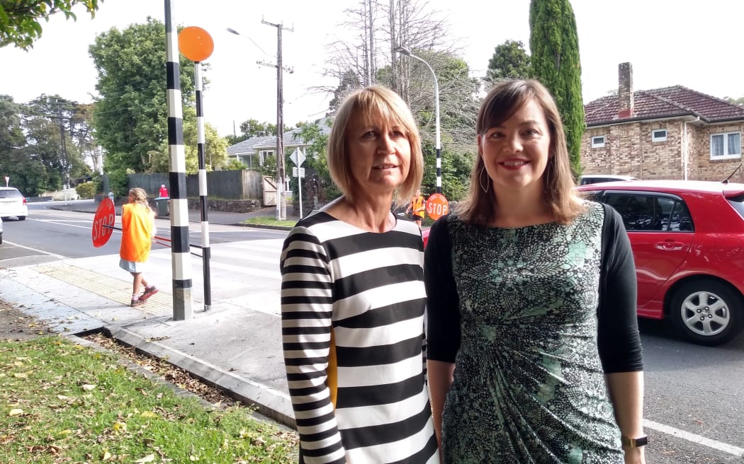 Owairaka District School principal Sheryl Fletcher and Julie Anne Genter