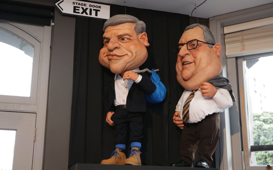 New puppet caricatures of Bill English and Gerry Brownlee adorn the Backbencher pub across from Parliament.