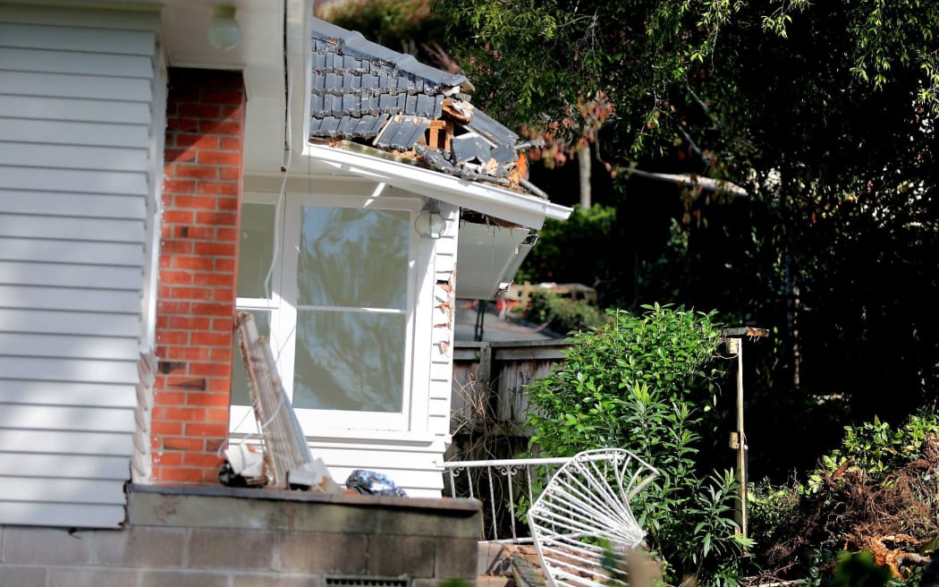 A concrete mixer crashed into a house in Remuera.