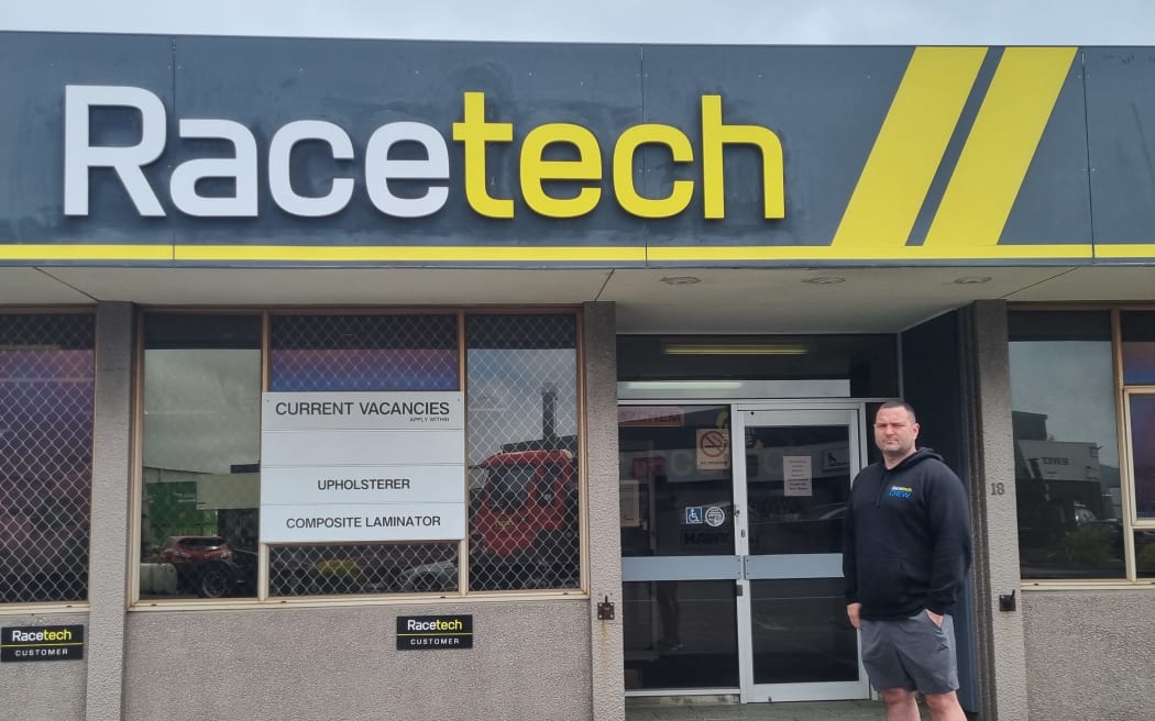 Anthony Coomer outside the Race Tech building, about 300m from the wastewater treatment plant in Lower Hutt's Seaview.