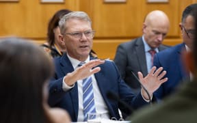 National Party MP and government minister, Paul Goldsmith defends his budget plans for his media and communications portfolio in front of the Social Services and Community Committee.