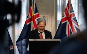 Coalition agreement signing ceremony between Christopher Luxon, David Seymour and Winston Peters.