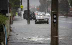 Streets flooding in South Dunedin.