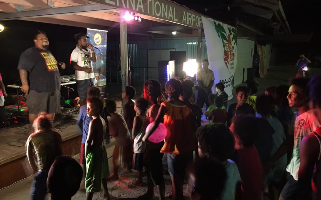 Kids enjoying the first Paradise Beatz music festival in Kiribati.