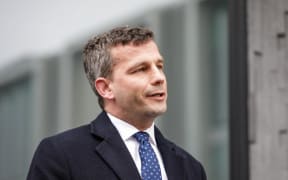 ACT Party leader David Seymour outside the Canterbury Employers' Chamber of Commerce on 29 September 2023.