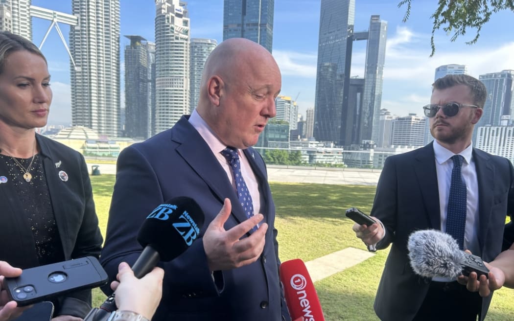 NZ Prime Minister Christopher Luxon talks to media in Malaysia, where he is attending the East Asia Summit.