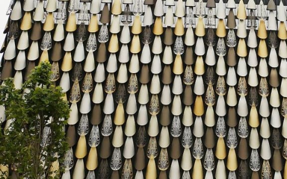 A wall of the under-construction Justice Precinct.