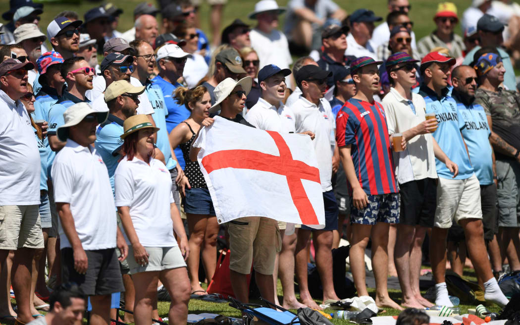 The Barmy Army during the first Test between New Zealand and England at Bay  Oval in Mount Maunganui, November 2019.