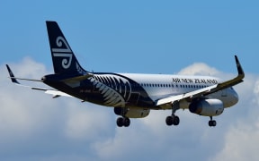 AUCKLAND, NEW ZEALAND - DECEMBER 17: Air New Zealand Airbus A320 landing at Auckland International Airport on December 17, 2017 in Auckland