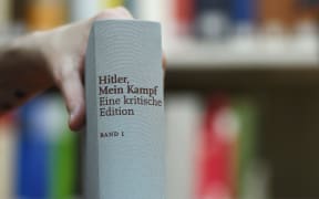 A copy of an annotated version of Adolf Hitler's book "Mein Kampf".
