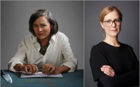 Left: Sarah Peirse as author Patricia Highsmith. Right: Director Sarah Goodes