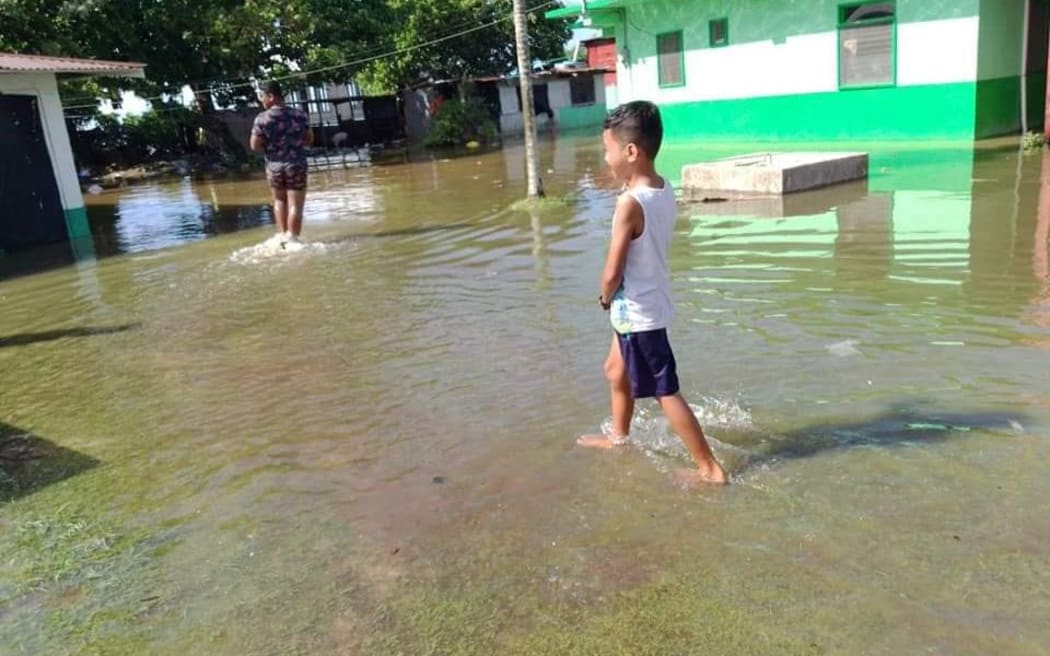 Ocean flooding from high tides Sunday and Monday hit Weno, the main island in Chuuk, one of four states in the Federated States of Micronesia.