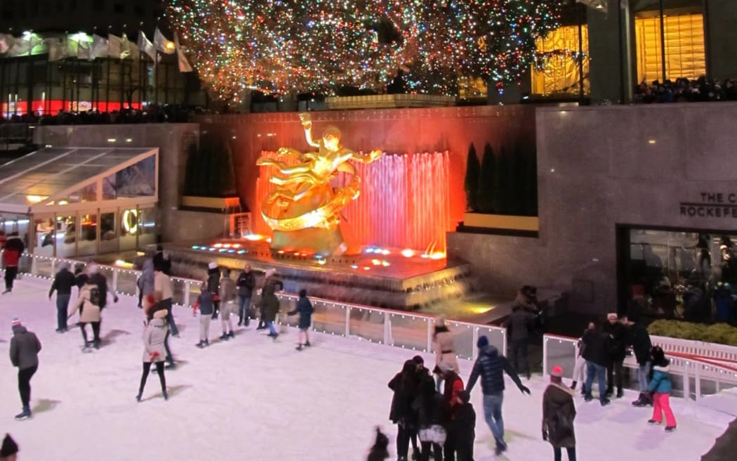 Christmas tree outside the Rockefeller Center in New York.