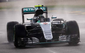 Niko Rosberg in Melbourne rain