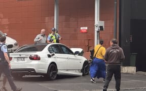 The car crashed into the Auckland City Mission building.