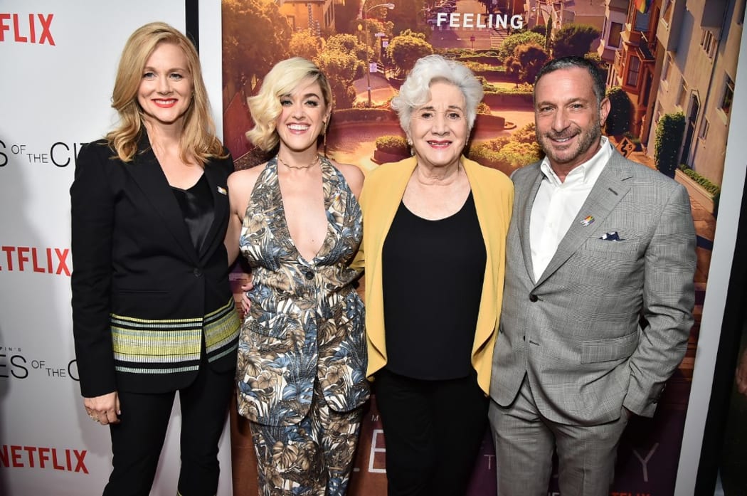 NEW YORK, NEW YORK - JUNE 03: Laura Linney, Laura Morelli, Olympia Dukakis and Alan Poul attend "Tales Of The City" New York Premiere at The Metrograph on June 03, 2019 in New York City.