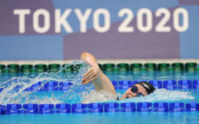 Erika Fairweather in action in the heats of the women's 400m freestyle on day two of the 2020 Tokyo Olympic Games - Tokyo Aquatics Centre, Tokyo, Japan 25/7/2021