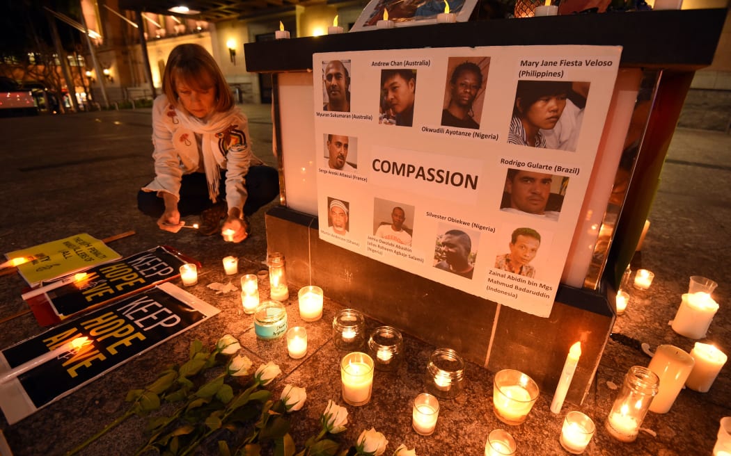 A vigil held this week in Brisbane for Myuran Sukamaran and Andrew Chan and others of the Bali Nine convicted of drug trafficking.